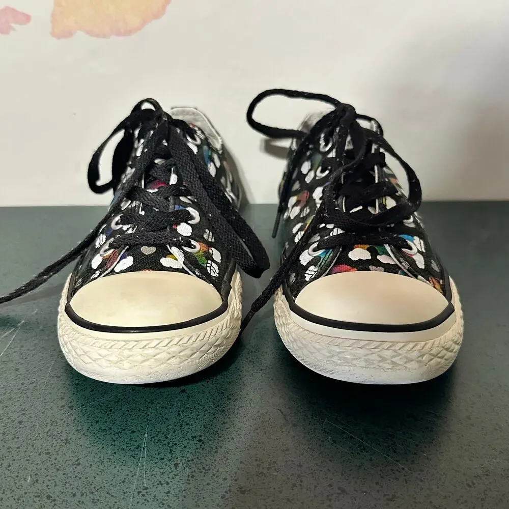 Converse All Star Rainbows and Hearts Low Top Shoes Juniors Size 3 Fun Kid